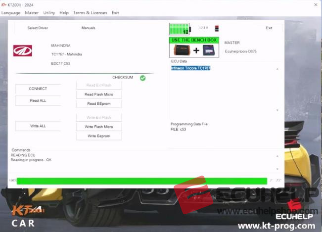 KT200 II Read/Write Mahindra EDC17C53 on Bench-02