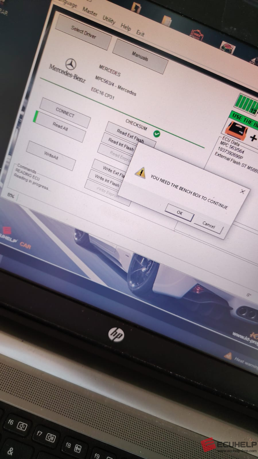 test the ECUHELP KT200II bench box-01
