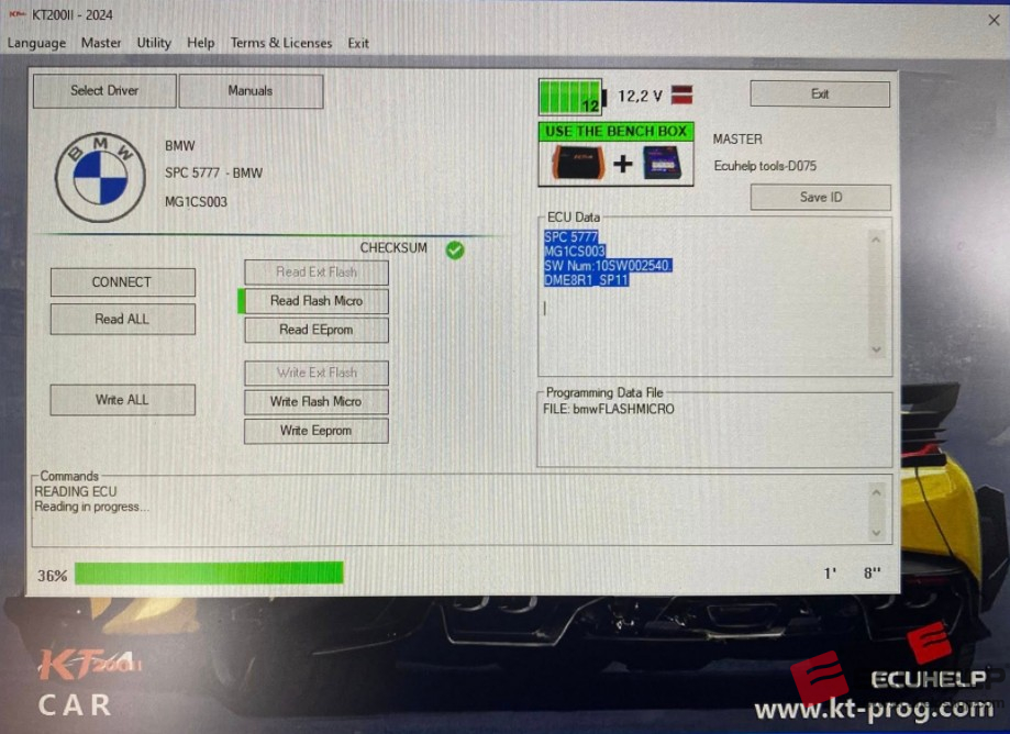 ECUHELP KT200II Read Write BMW MG1CS003 on Bench-05