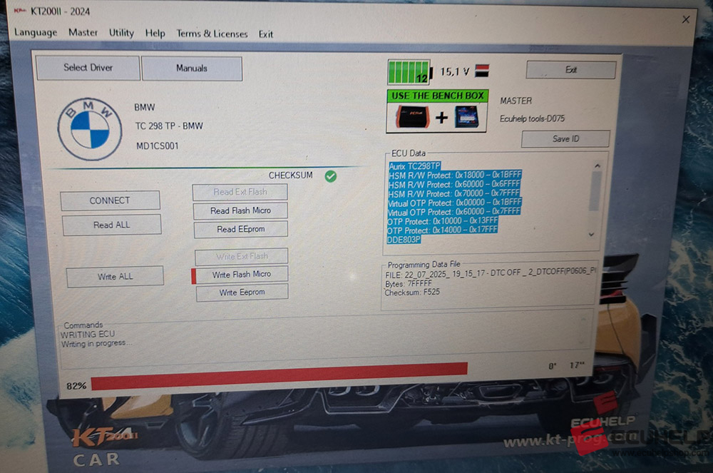 KT200II & KT200 Plus read write BMW 318D 2020 MD1CS001 on Bench-03