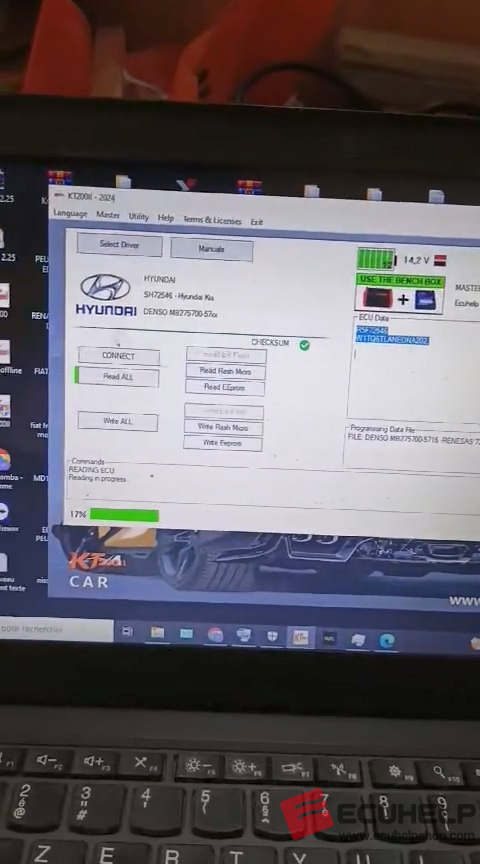 KT200 V2 Read Write Hyundai MB275700-57XX RENESAS SH72546 on Bench-05