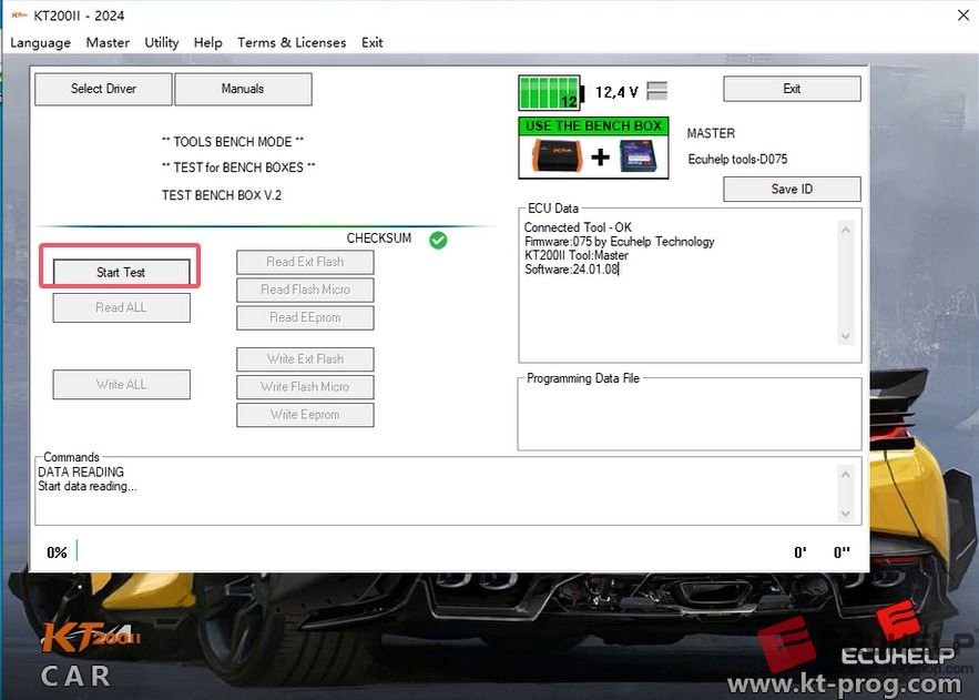 test the ECUHELP KT200II bench box-03