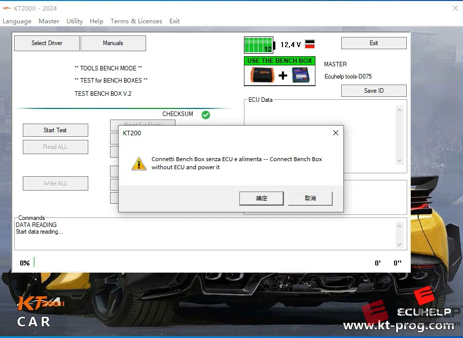 test the ECUHELP KT200II bench box-04