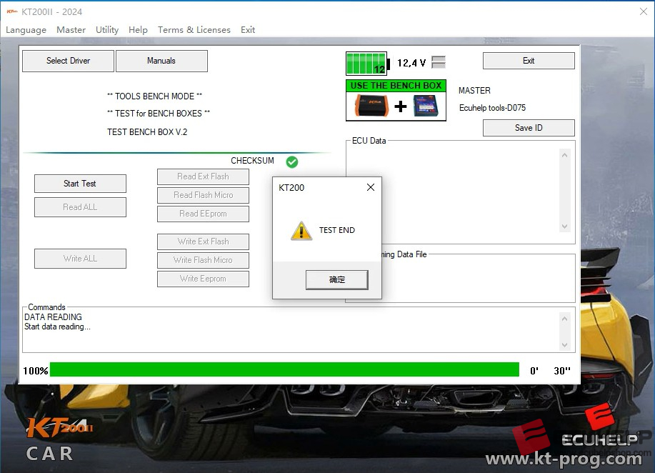 test the ECUHELP KT200II bench box-05