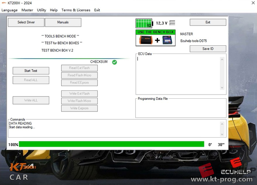 test the ECUHELP KT200II bench box-06
