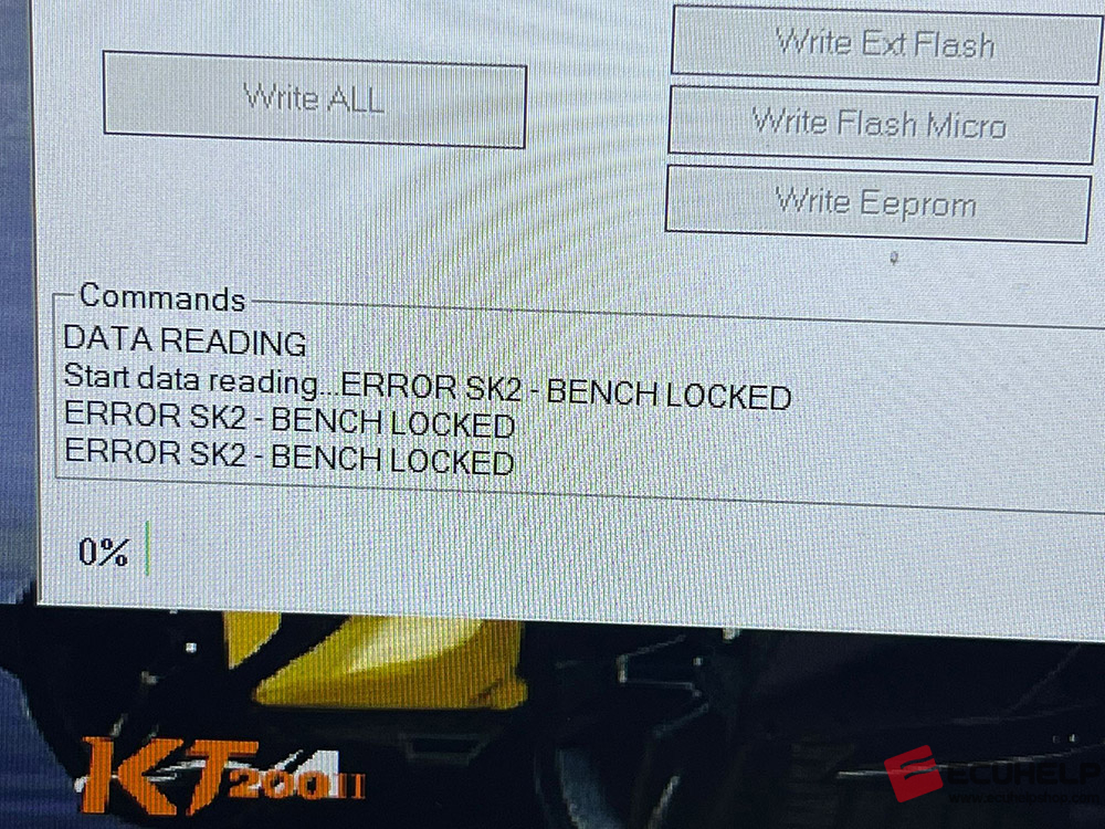 KT200II MG1CS011 ERROR SK2 - Bench Locked
