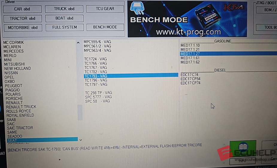 fix KT200II Med17.1.27 ERROR SK2 Bench Locked-01