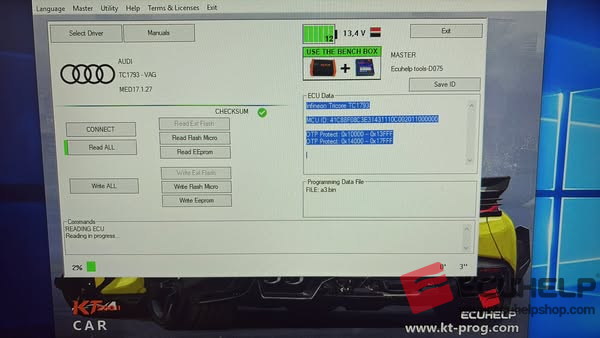 KT200II Bench R/W/Cks A3 1.0 TFSI 115cv MED17.1.27-03