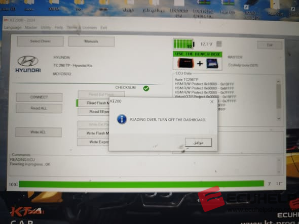 KT200II Read / Write KIA SORENTO 2022 MD1CS012 bench mode-03