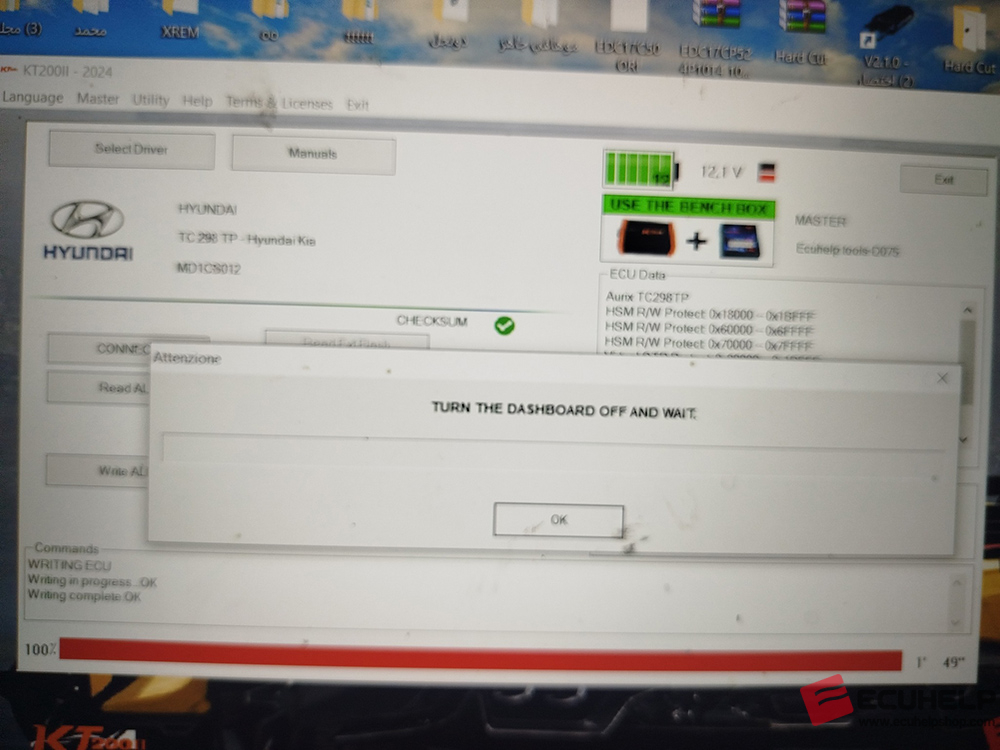 KT200II Read / Write KIA SORENTO 2022 MD1CS012 bench mode-04