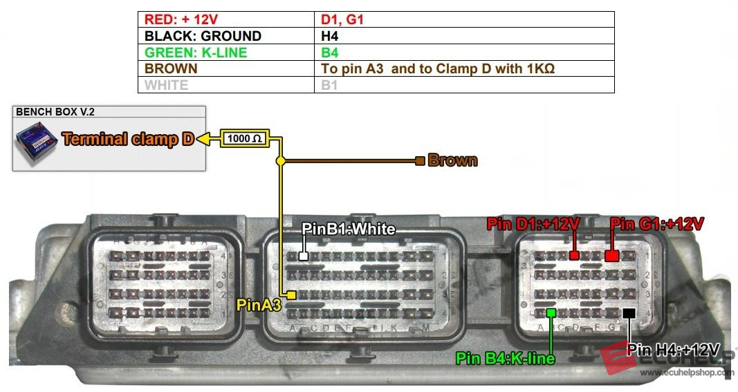 ECUHELP KT200II Read/Write Peugeot 407 EDC16C3 Bench Mode-01