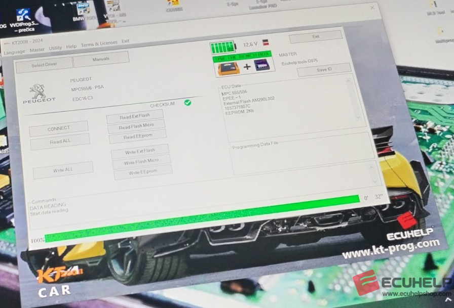 ECUHELP KT200II Read/Write Peugeot 407 EDC16C3 Bench Mode-04