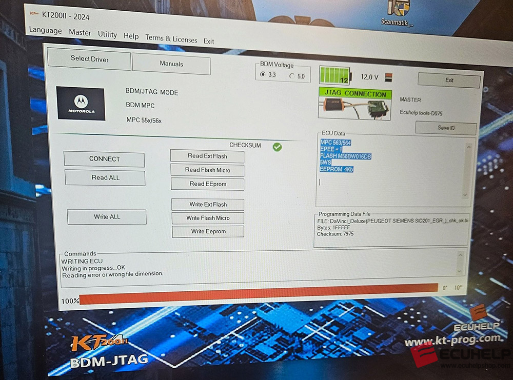 KT200II Read Peugeot 607 2.7HDI 2006 SID201 Jtag Mode-09
