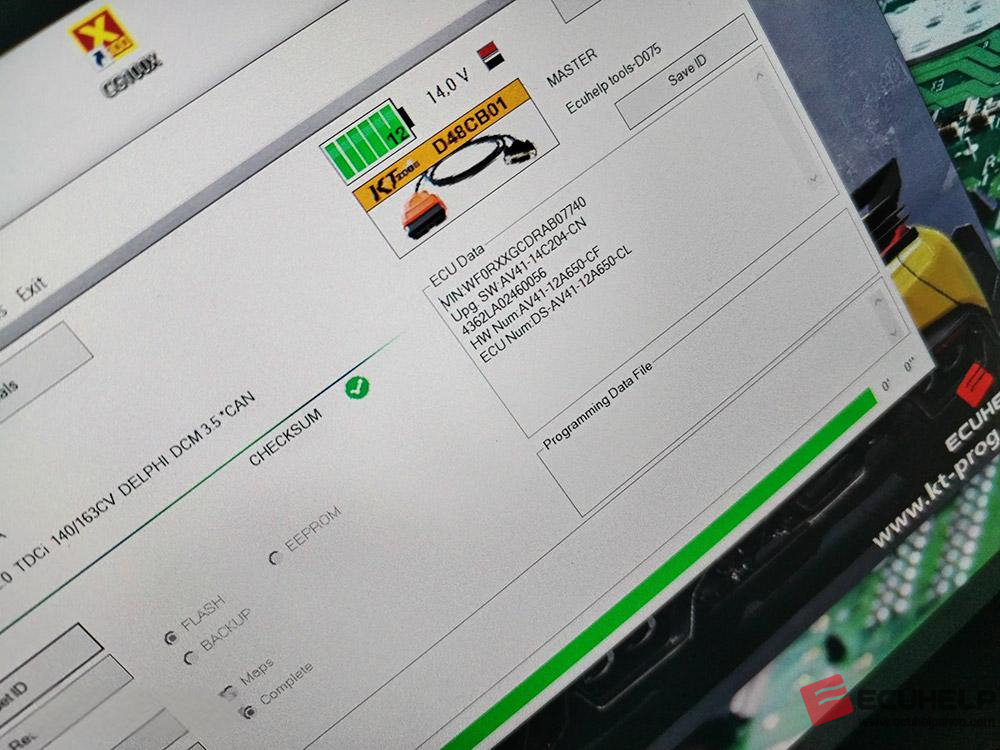 KT200II Read Write Ford Kuga 2.0 TDCi DCM3.5 via OBD-04