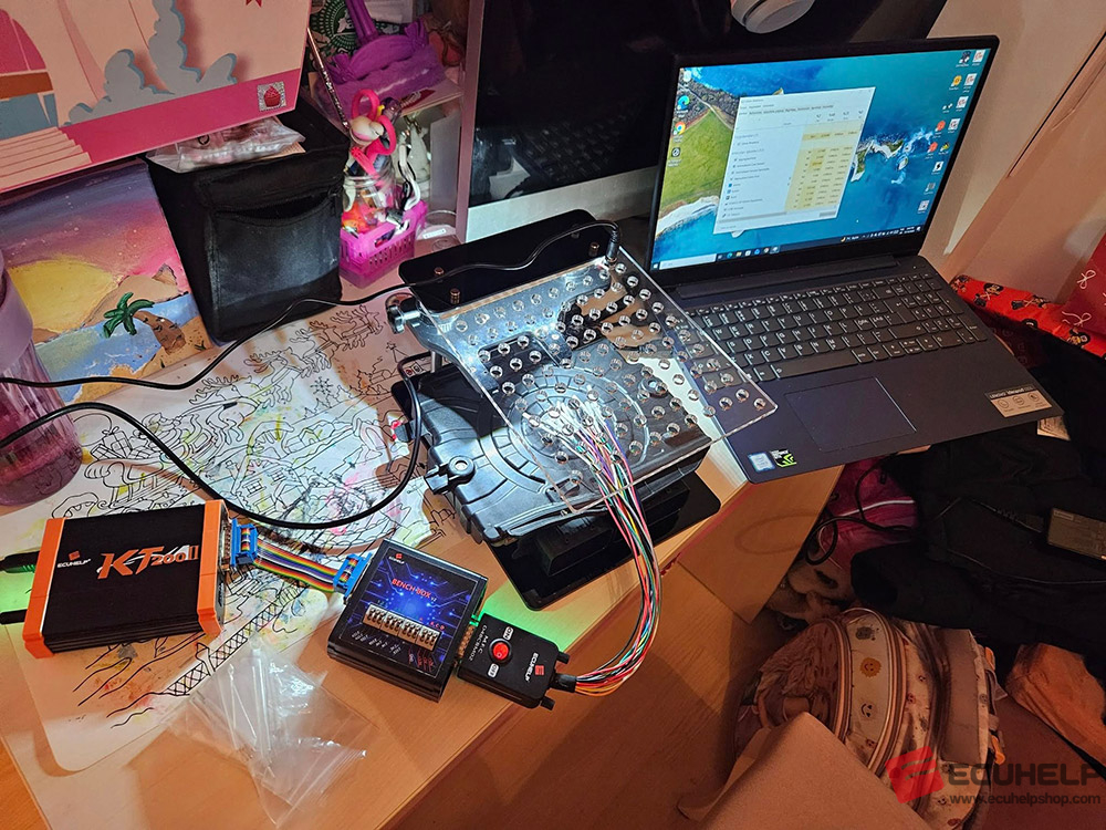 KT200II Read Write Peugeot EDC17C60 on bench-03