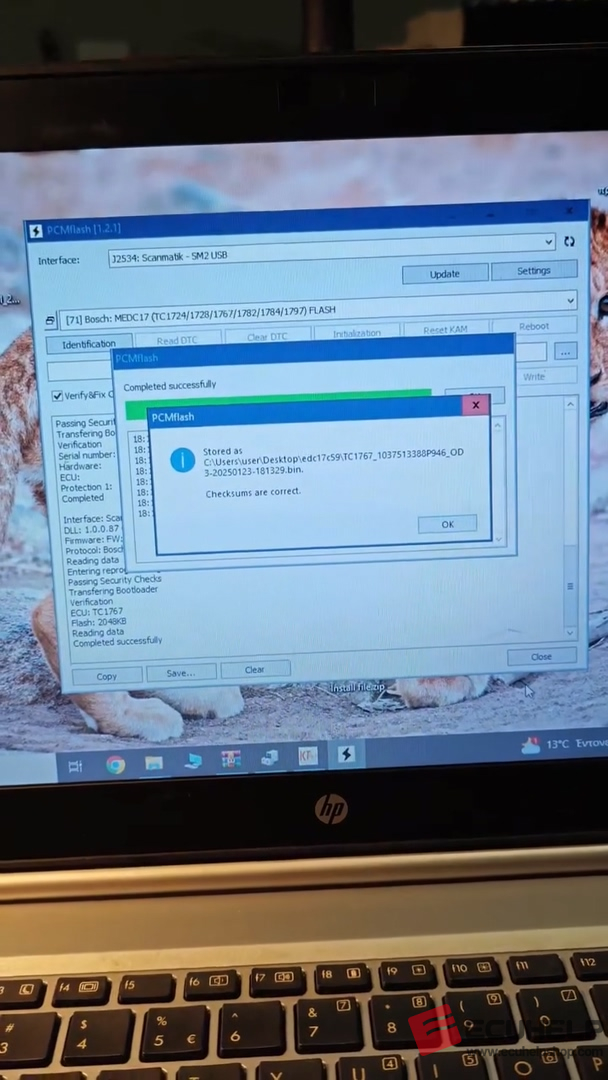 KT200 Plus and PCM read / write edc17c59 on bench-05