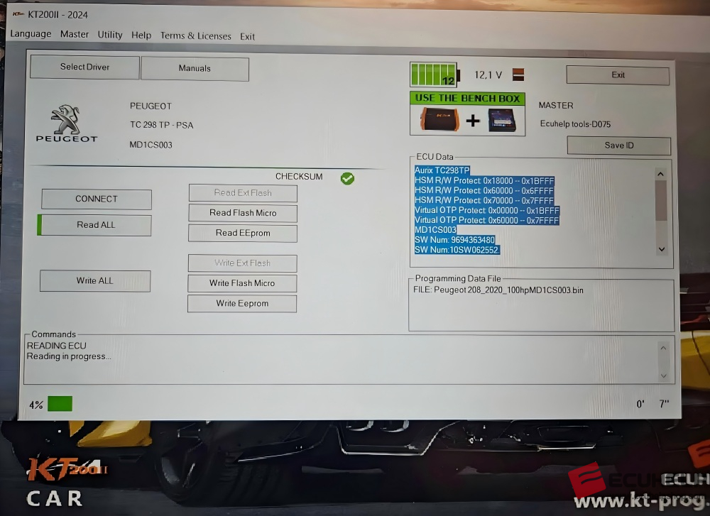 KT200II Peugeot 1.5BlueHD 2020 MD1CS003 Bench mode-04