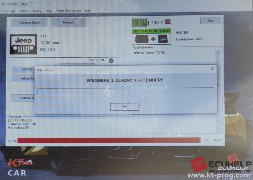 ECUHELP KT200II Read Write Jeep Edc17c49 on Bench-05