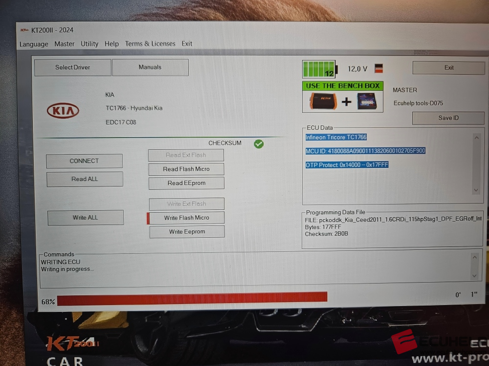 KT200II Bench Read & Write Kia Ceed 2011 1.6CRDi 115hp EDC17C08-04