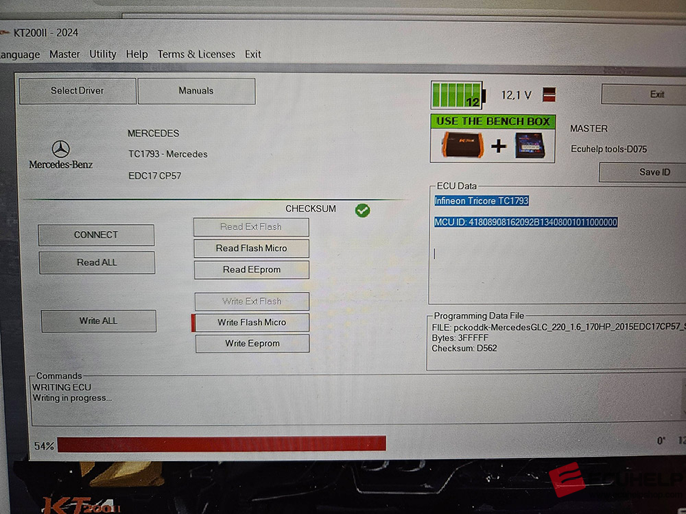 KT200II Read and Write Mercedes GLC 2.2CDi 170hp EDC17CP57 on Bench-04