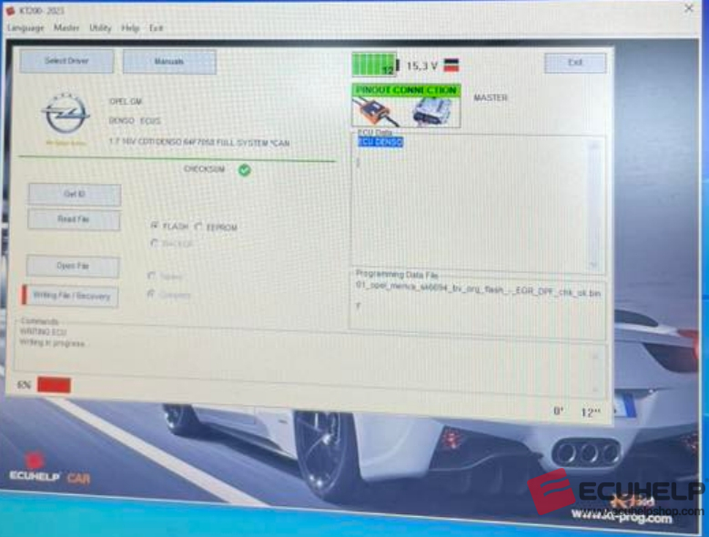 ECUHELP KT200 Bench Read/Write Opel Meriva A Denso MB275800-02