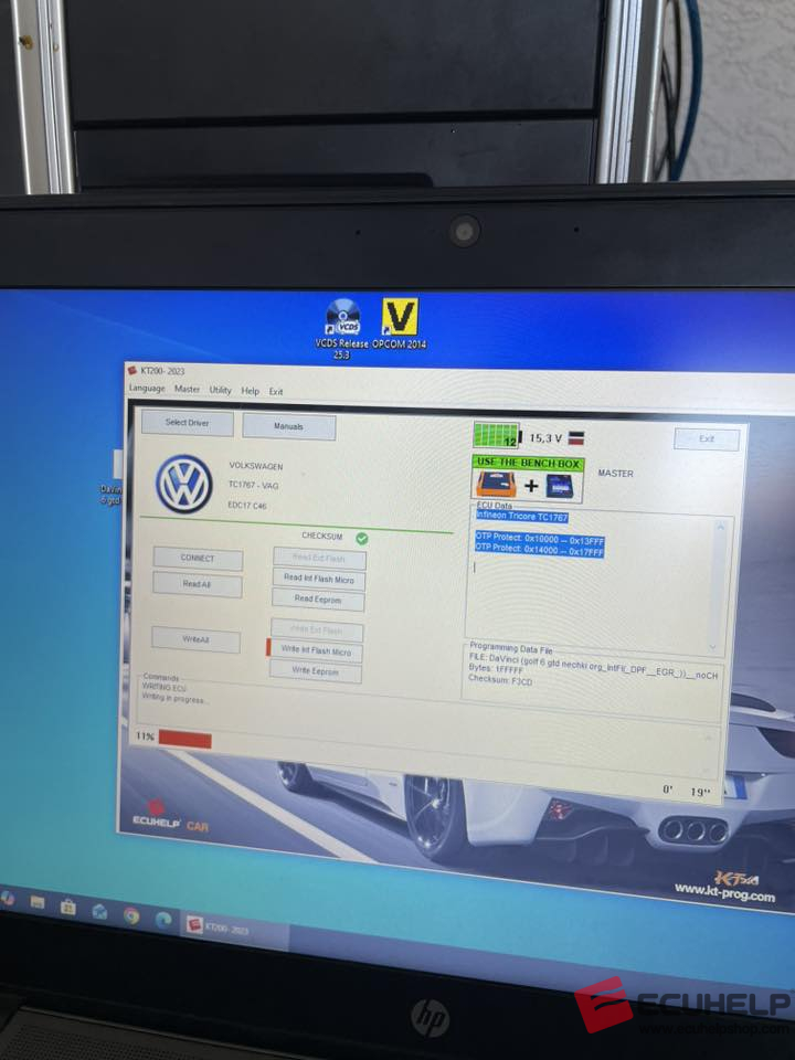 ECUHELP KT200 Read / Write VW Golf 6 EDC17C46 on Bench-03