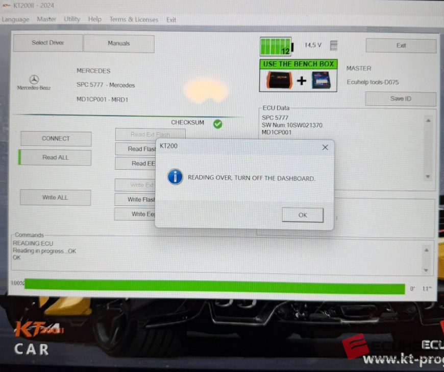  ECUHELP KT200II Read Write Mercedes md1cp001 on Bench-03