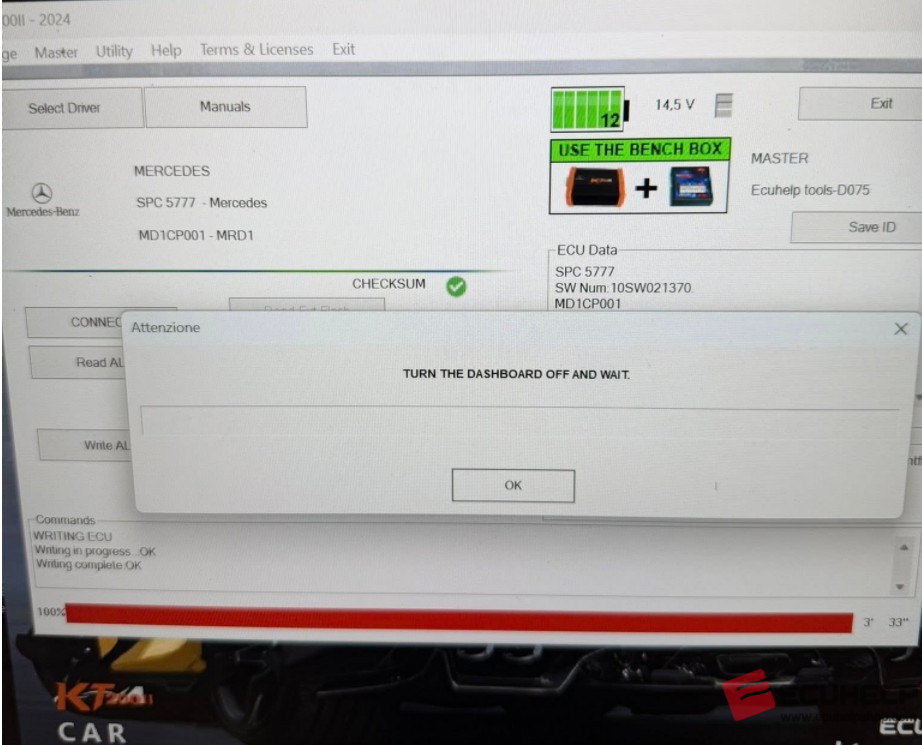 ECUHELP KT200II Read Write Mercedes md1cp001 on Bench-04