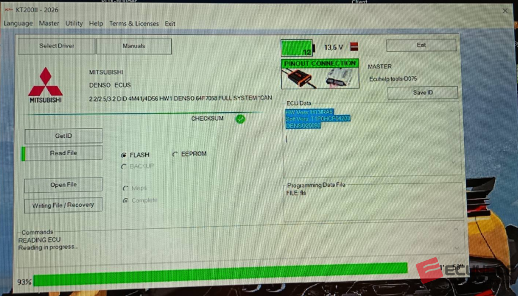 ECUHELP KT200II 2026 Read Write Mitsubishi Denso 4M41 Pinout Mode-04