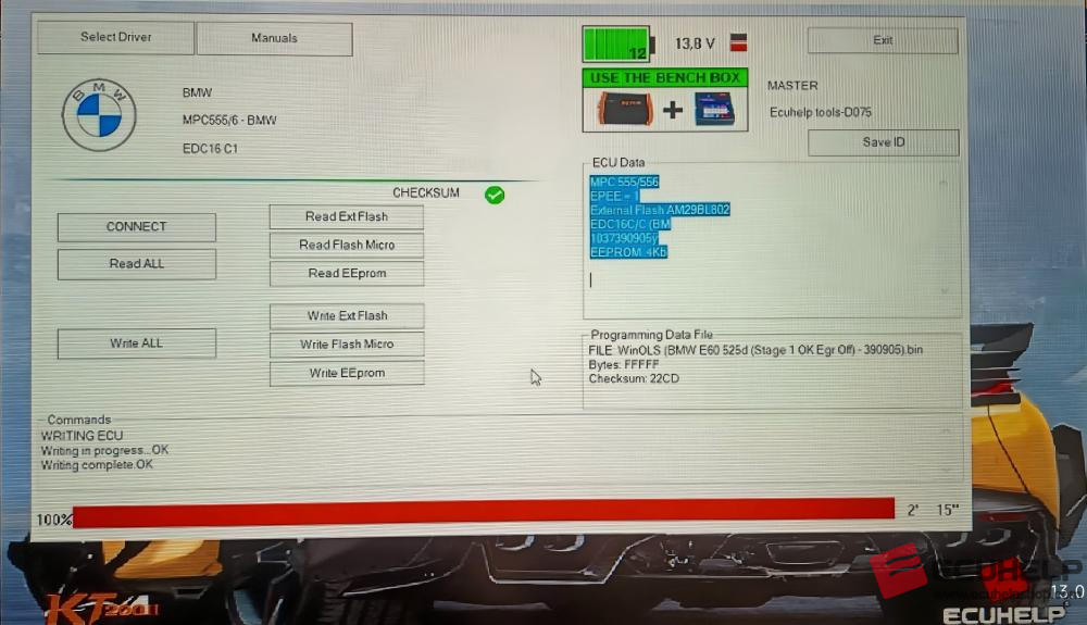 ECUHELP KT200II 2026 Bench Read Write BMW EDC16C1-05