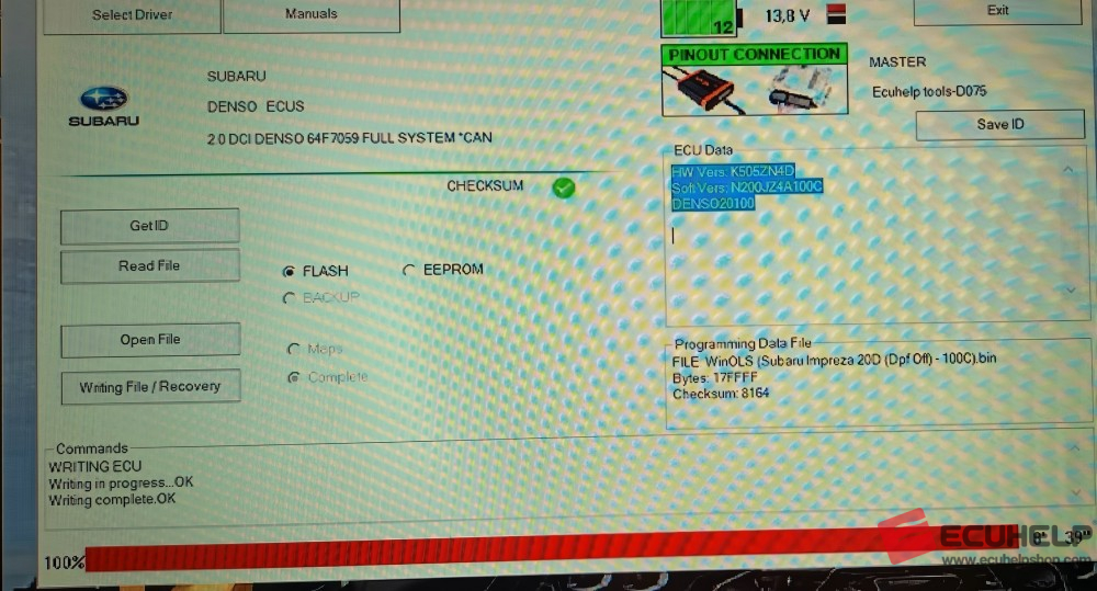 ECUHELP KT200II 2026 Read/Write Subaru Denso 64F7059 Pinout Mode-05