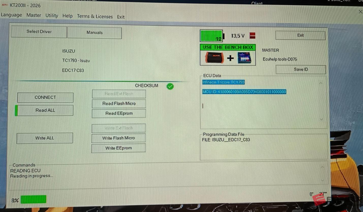 KT200II 2026 Isuzu edc17c83 read write cks by tool-05