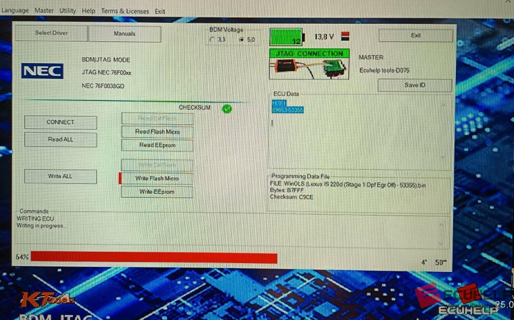ECUHELP KT200II Read and Write Lexus Denso 76F0038GD JTAG mode-09
