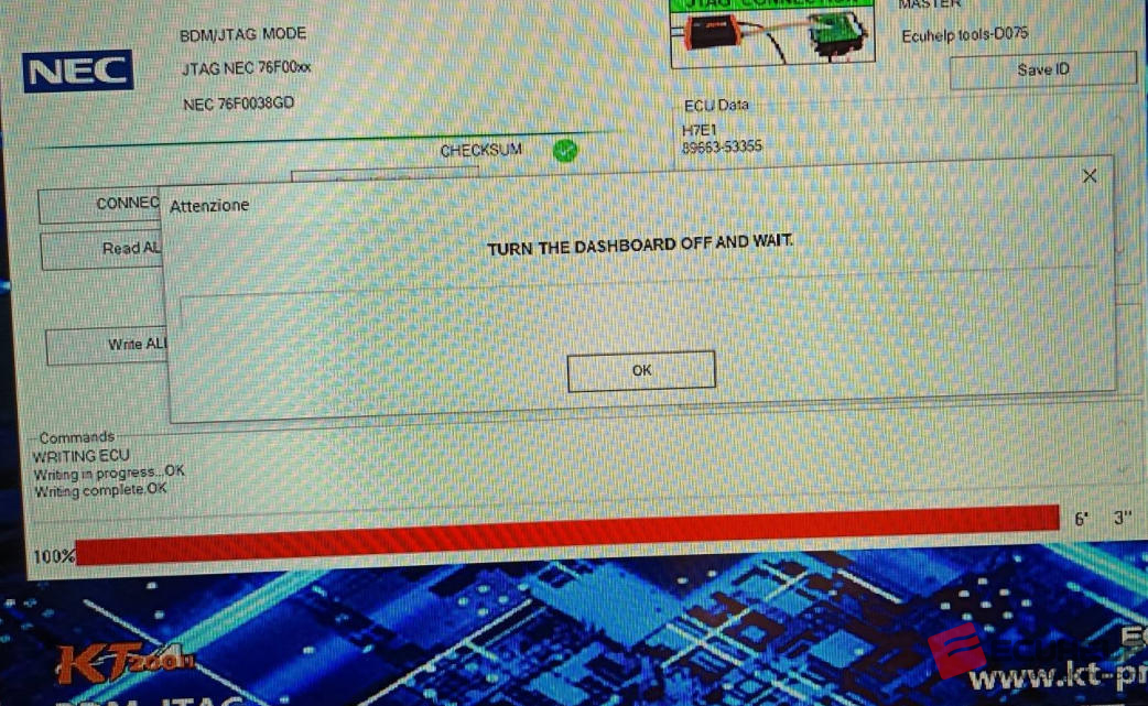 ECUHELP KT200II Read and Write Lexus Denso 76F0038GD JTAG mode-10