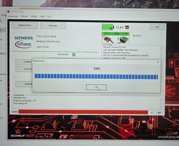 ECUHELP KT200 Read Write Volvo V60 D2 2011 SID807evo Boot Mode-03